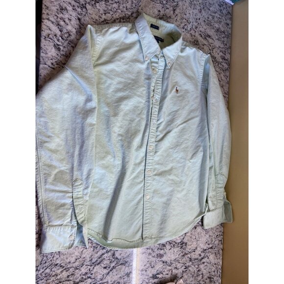 Ralph Lauren Mens Shirt Size 10 Slim Fit Mint Green Button-Up Shirt - Picture 6 of 10